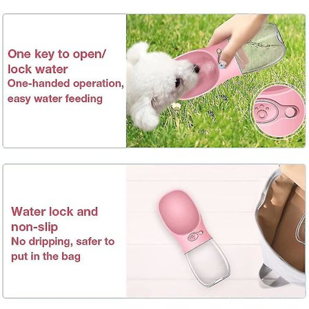 Hunddrickflaska för på språng, 2 stilar dricksflaska hund bärbar hund