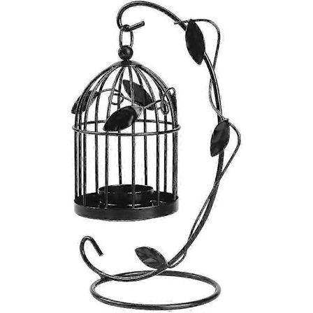 Vintage Linnunhäkki Kynttilänjalka, Koristeellinen Kynttilänjalka Hääseremoniaan Musta