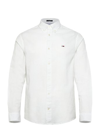Tjm Reg Linen Blend Ls Shirt Ext White Tommy Jeans