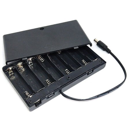 12V 8 x AA Batteriholderboks med ledninger Bryter DIY Beholder Organizer