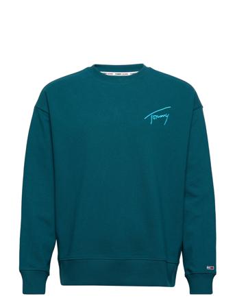 Tjm Tommy Signature Crew Sweat-shirt Genser Blå Tommy Jeans