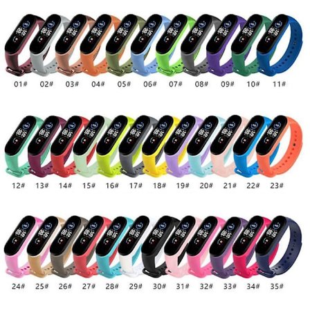 Rem for Xiaomi Mi Band 5/6 Silikonarmbånd Armbåndserstatning for Xiaomi Band 5 6 MiBand 5 6 Håndledd Flerfarget TPU-rem (FMY)