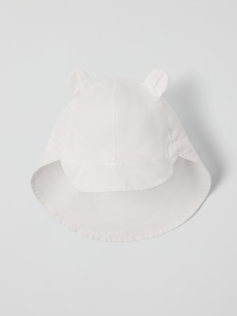 Polarn O. Pyret Vävd UV-keps med öron - 40 - 42 - barnkläder - white