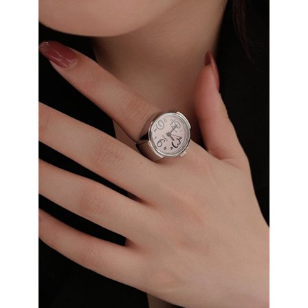 Mini Vintage Finger Ring Watch Round Creative Quartz Watches Mode Par Klockor Tillbehör