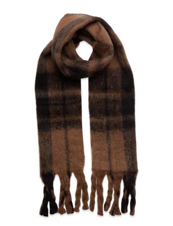 Pcnetra Long Scarf Bc Accessories Scarves Winter Scarves Brun Pieces