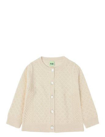 FUB Baby Pointelle Cardigan - Cream - 86