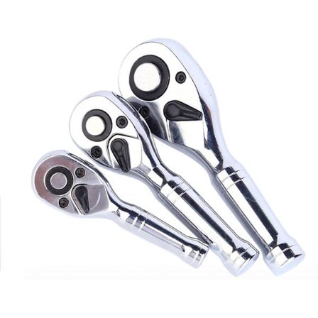 3-delars Mini Vändbar Spärrnyckelsats 1/4'-3/8'-1/2', 72 Tänder Spärrnyckel, Bilreparationsverktyg