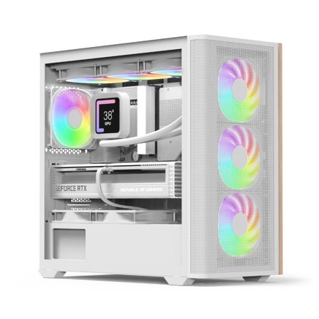 AeroCool D301A Mini Tower White, Wood