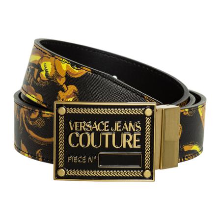 Versace Jeans Couture men's Riem reversible double genuine leather Garland , Zwart , Heren , Maat: 90 CM