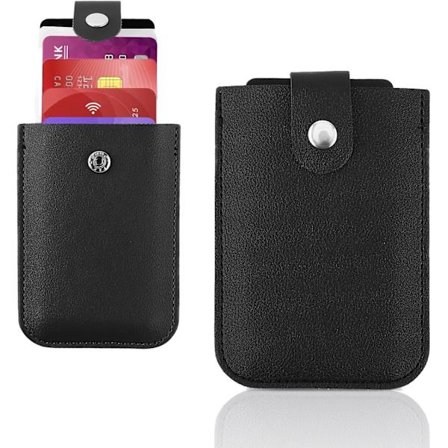 Avtakbar kredittkortlommebok, stablet lær RFID-blokkerende kredittkortlommebok, kredittkortorganisator med flere spor
