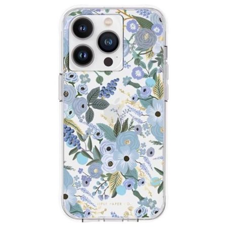 Rifle Paper Clear - Cover til iPhone 14 Pro (Garden Party Blå) - 0840171719659