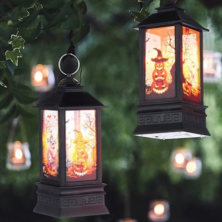 Skræmmende Hekselyde Halloween Snekugle, Dobbelt Lystilstand til Uhyggelig Græskardekoration, Batteri- eller USB-drevet Lommelygte Sølvlys til 