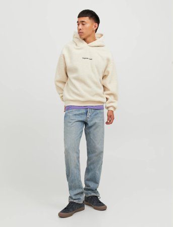 Jack & Jones Jorvesterbro Teddy Sweat Hood Sn - Cream - L