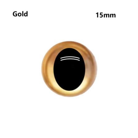 10st/5 Par Plastic Eyes Eyeball Guld 15mm