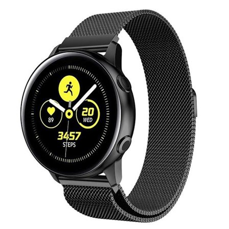 Samsung Galaxy Watch Active 20mm milanese rostfritt stål klockband - Svart