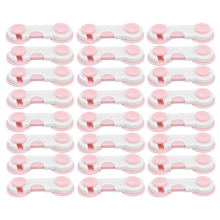 24 stk. barnesikkerhetslås for å forhindre klemming - Multifunksjonell barnesikring for skuff, skap og dør