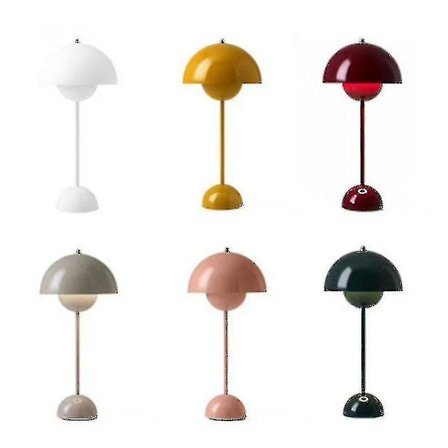 Nordisk Uppladdningsbar Blomsterbordlampa Sängbordsslampa Svamp Sovrumsbord Dekoration Natt