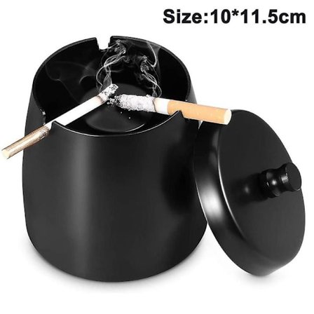 Vindtæt Askebæger til Cigaretter Udendørs Askebæger til Bordplade Sort