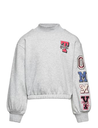 Tommy Badge Mock Neck Sweat-shirt Genser Grå Tommy Hilfiger