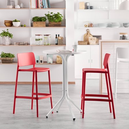 Möbelset VARIOUS + RIO, Tisch und 2 Barstühle, rot