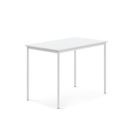 Pöytä SONITUS, 1200x800x900 mm, korkeapainelaminaatti HPL, valkoinen, valkoinen
