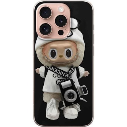 Yhteensopiva Puhelinkuori Apple Apple iPhone 16 Pro Tyylikäs muotoilijafiguuri kameralla ja katutyyliä, leikkisä keräilyfiguuri trendikkäässä k