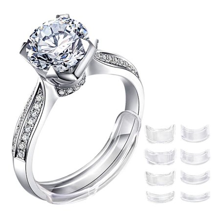 8 størrelser Invisible Clear Ring Størrelsesjustering Resizer Løs Ring R