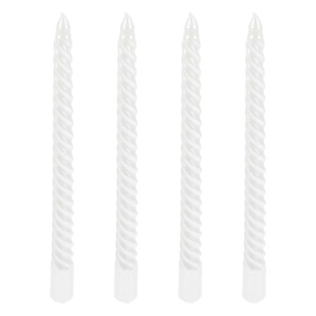 4 stk. Elegante lange lys med skrugjenger, røykfrie lange lys, bryllupslys