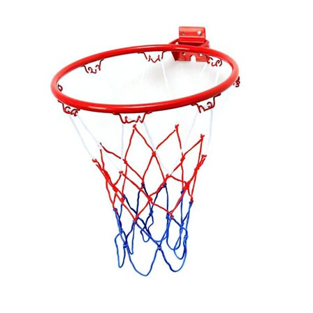 Basketballkurv i stål, kraftig udskiftning, holdbar, robust basketballkurv til børn med skruer til indendørs og udendørs brug, 32 cm diameter