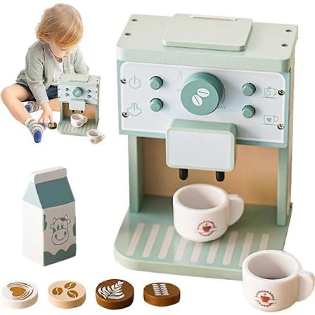 Lasten kahvinkeitin 8 kpl puinen kahvinkeitinsarja tarvikkeineen Lasten keittiö roolileikkeihin Lasten keittiölahjat