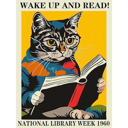 Katte Diamant Kunst Sæt til Voksne, Læsende Kat Diamant Maleri Sæt, Fuld Bor Rund Diamant Kunst Sæt, DIY Ædelsten Kunst og Håndværk til 