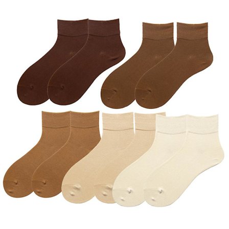 Tynde bomuldssokker til kvinder, bløde bootie-strømper til kvinder over ankelstrømper Kombination 1