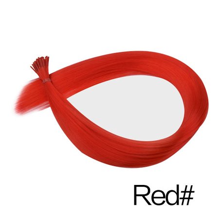 LINWN Straight I Tip Color Hårförlängningar 20" Natural Fusion Syntetiskt hår Keratin Capsule Lila blå