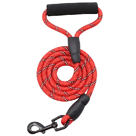 Koiran tai kissan hihna, kestävä nylonköysi koiran hihna pehmustetulla kahvalla, erittäin heijastavat langat yöllä()