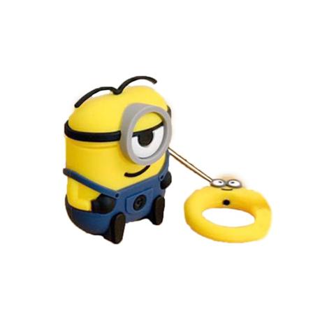 Suloinen sarjakuva Bluetooth-yhteensopiva kuulokkeiden kotelo Minion Silikoni langattomat kuulokkeet nappikuulokkeiden suojakotelo AirPods 1 2-WELLNGS