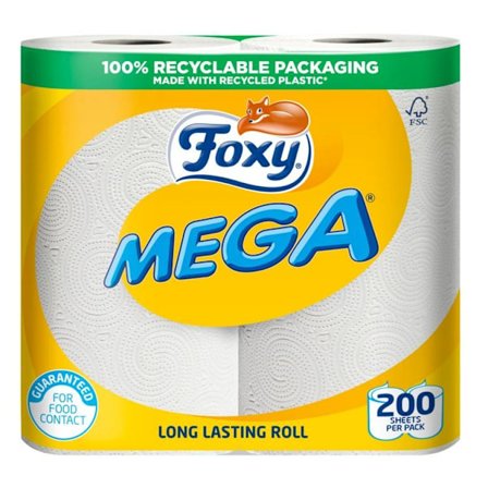 Foxy Mega hushållspapper (2-pack) One Size Vit