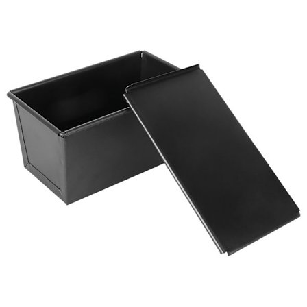 Svart brödform med lock Non Stick brödbakningsform Toastform bakform för hem (250g)