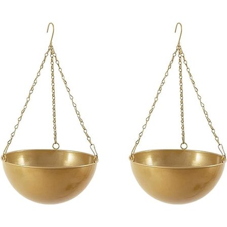 2 stk. jernhengende planter for innendørs og utendørs planter, hengende potter med kjede krok, moderne hengende plante blomsterpotte kurv for 