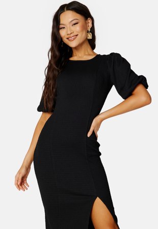 BUBBLEROOM Puff Sleeve Slit Dress Klær