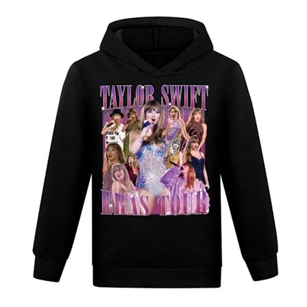 Taylor Swift Kids Tyttö Pitkähihainen Huppu Paita Pusero Topit Jumper Huppari Musta Black 150cm