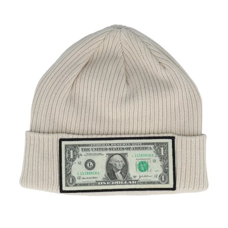 Calza Pennello - Beige cuff Beanie - Dollar Bill Sand Beanie Organic Cotton Cuff @ Hatstore