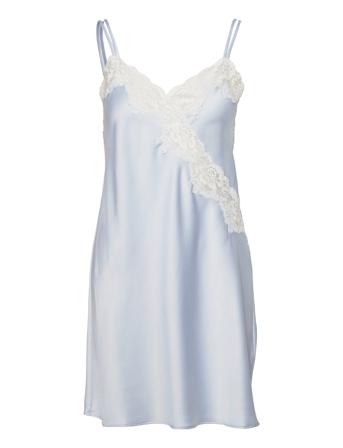 Lrl Signature Double Strap Lace Chemise Nattlinne Blå Lauren Ralph Lauren Homewear