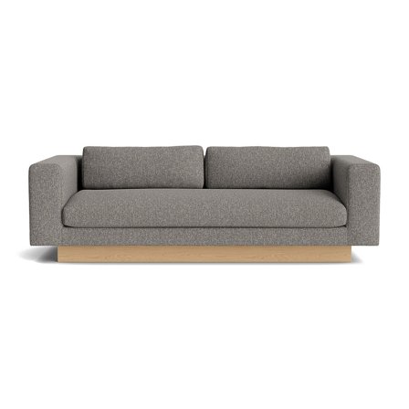 Manhattan 3 personers sofa - Sneak Grå - 219x100x75cm - Rummelig Sofa med Nozag Fjedre & Egetræsben Inkl. 2 Puder - Lys og Indbydende