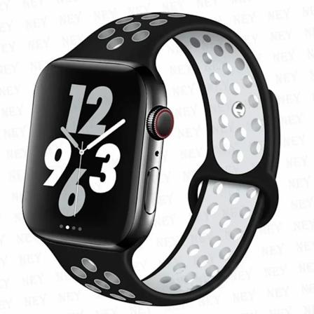 Sportrem for Apple Watch Band 45 mm 49 mm 44 mm 40 mm 41 mm 42 mm Silikonarmbånd correa iWatch Ultra 2 Series 9 8 SE 7 6 5 4 3 Svart hvit 5 Black 