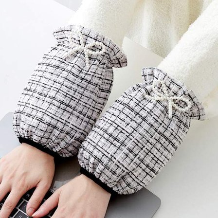 Lätta lyxiga pärlmanschetter för höst och vinter, korta modeller med rutmönster och liten doft, smutsavvisande manschetter, dunjackor