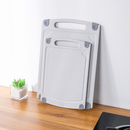 Sett med 2 stk. PP plast skjærebrett, matsikker, BPA-fri, tykk