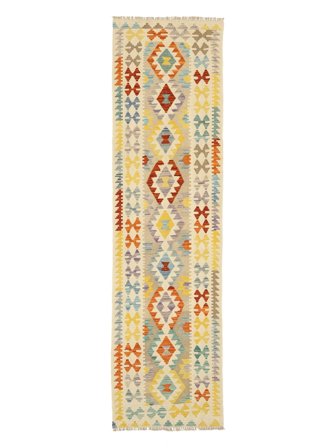 76X287 Tapete Kilim Afegão Old Style Oriental Passadeira Laranja/Bege (Lã, Afeganistão) Carpetvista