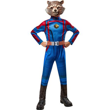Guardians Of The Galaxy Boys Deluxe Rocket Raccoon Kostym S Blå Blue/Red S