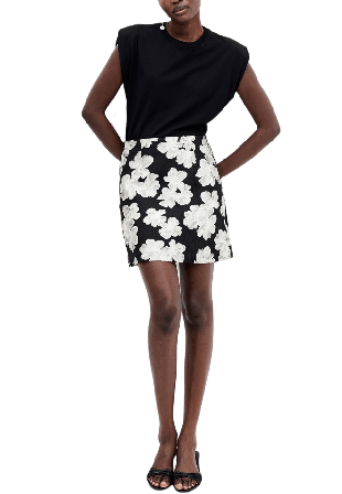 French Connection Lora Poly Jacquard Mini Skirt Kjolar Dam Svart XXL
