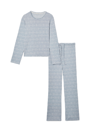 Å WOMAN Julpyjamas JOLLY Sovkläder Blå L